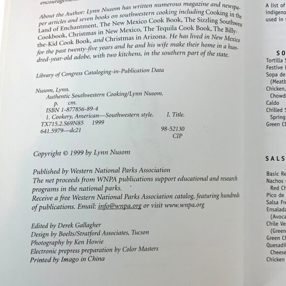 Authentic Southwestern Cooking Recipe Book By Lynn Nusom Paperback 1999 - Picture 3 of 9